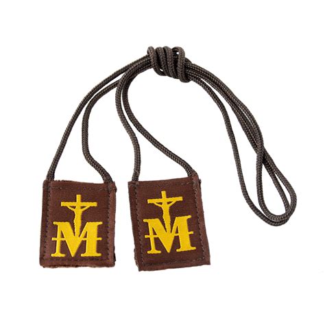 metal brackets on scapulas|brown scapular.